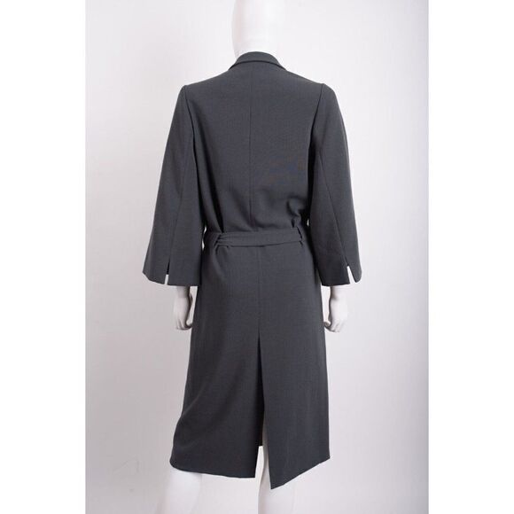 Hemsmith Womans Mid Length Rey Coat Jacket Size M Graphite Gray Wrap Ties NWT - Picture 5 of 6